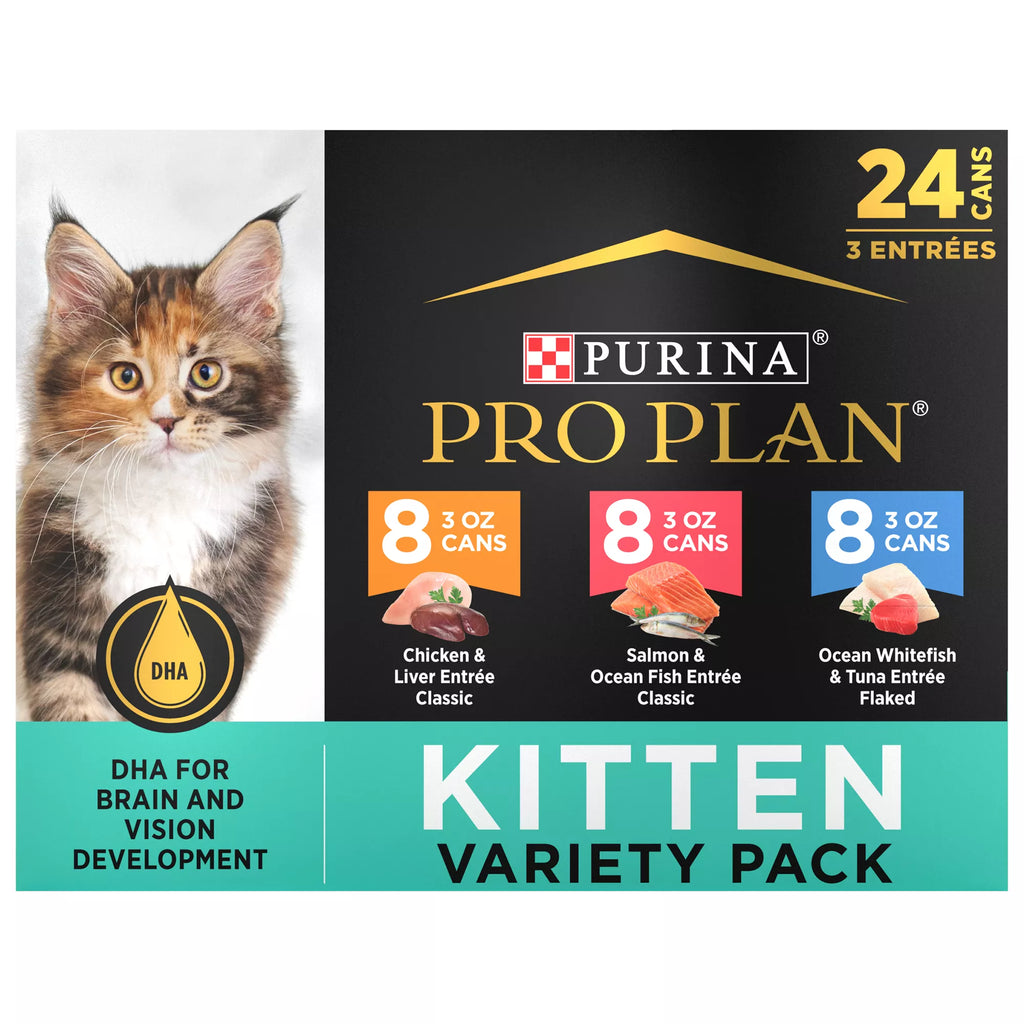 Purina Pro Plan Focus Kitten Wet Cat Food - High-Protein Pet Food, Pet Food Variety Pack, 24 CT, 72 OZ