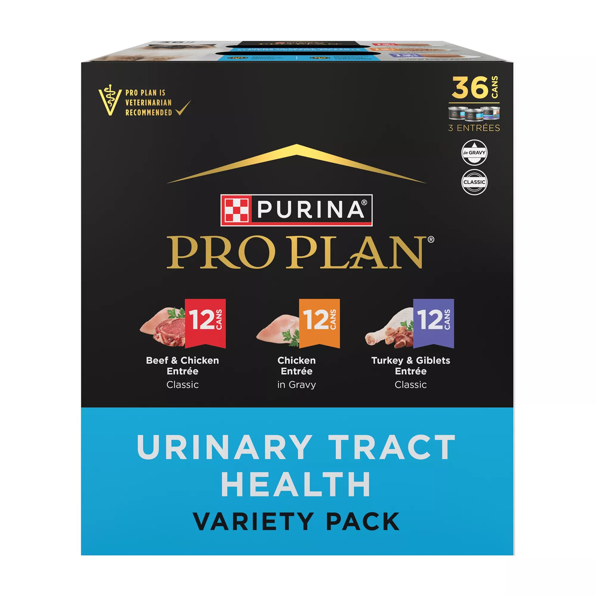 Purina Urinary Tract Health Pro Plan Focus Wet Cat Food - Adult Pet Food Variety Pack - 36 Count, 108 OZ