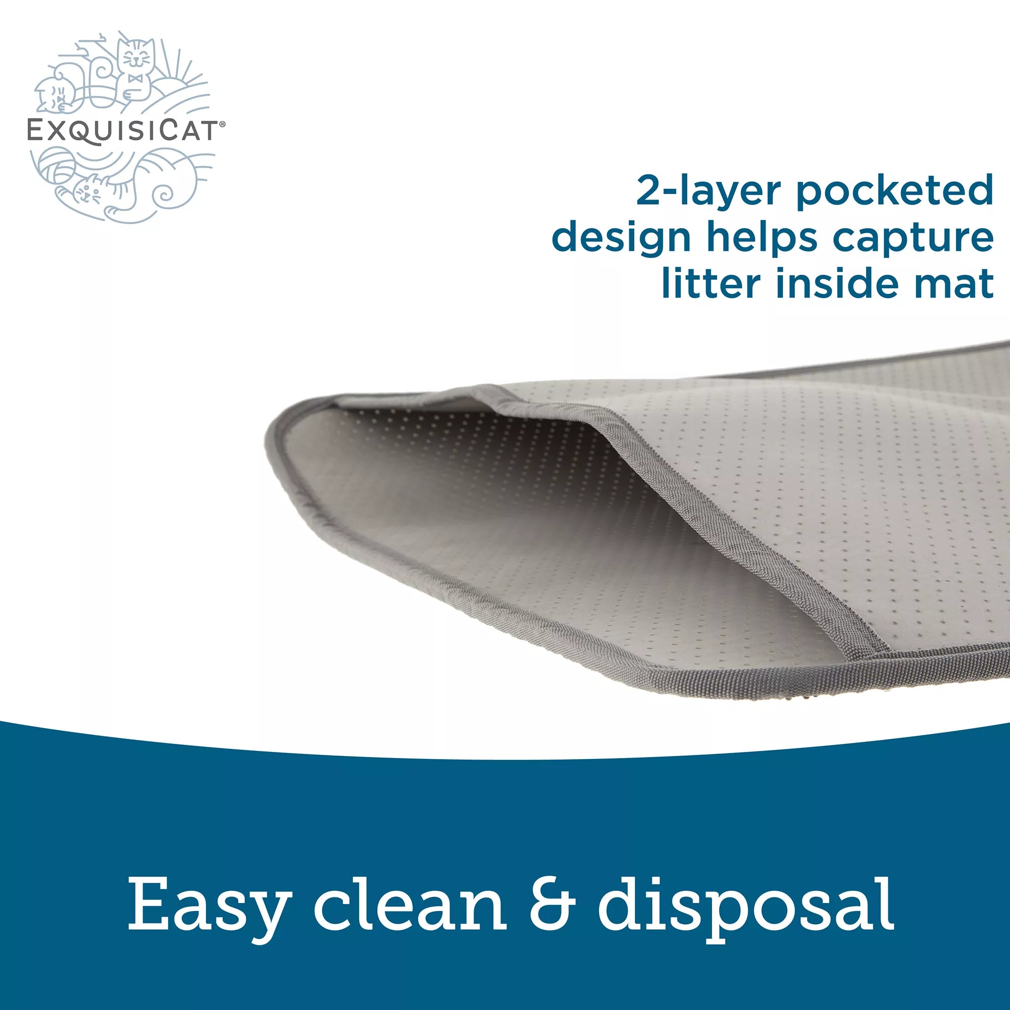 ExquisiCat Pocketed Cat Litter Mat