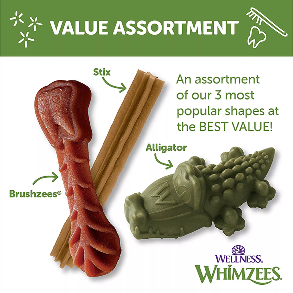 WHIMZEES Variety Value Box Small Dental Dog Treat - Natural Pet Food, Grain-Free Pet Food, 56 Count