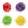 Whisker City Tinsel Balls Cat Toys - 4 Pack (COLOR VARIES)