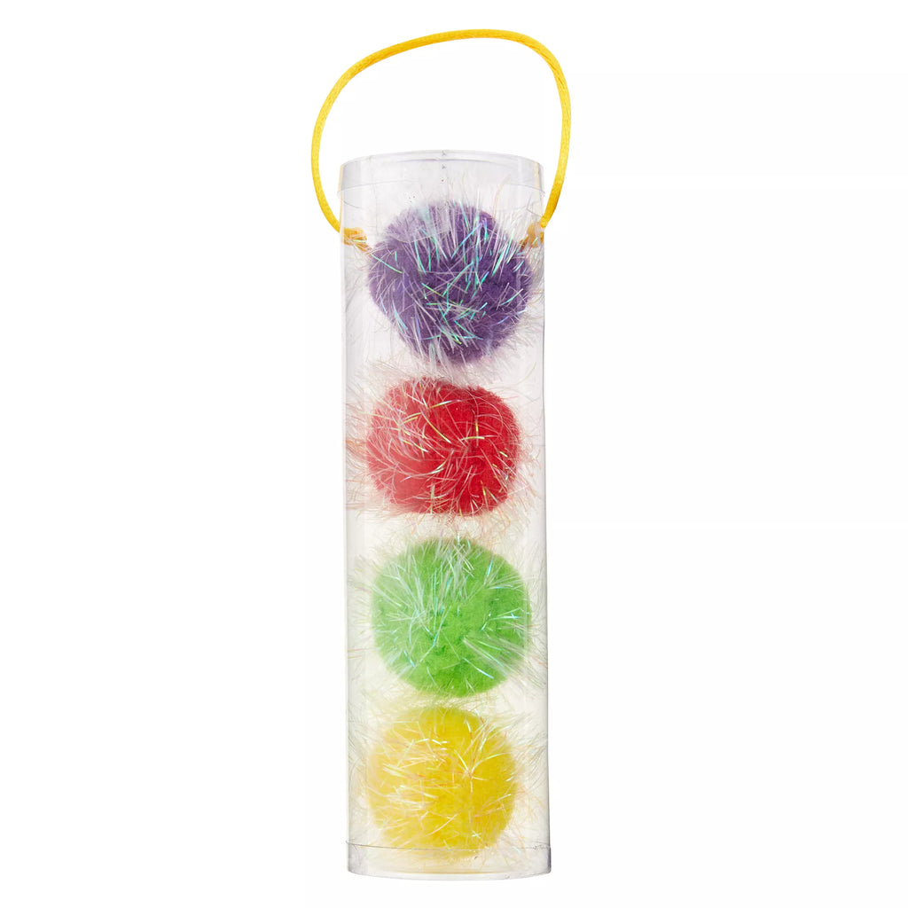 Whisker City Tinsel Balls Cat Toys - 4 Pack (COLOR VARIES)