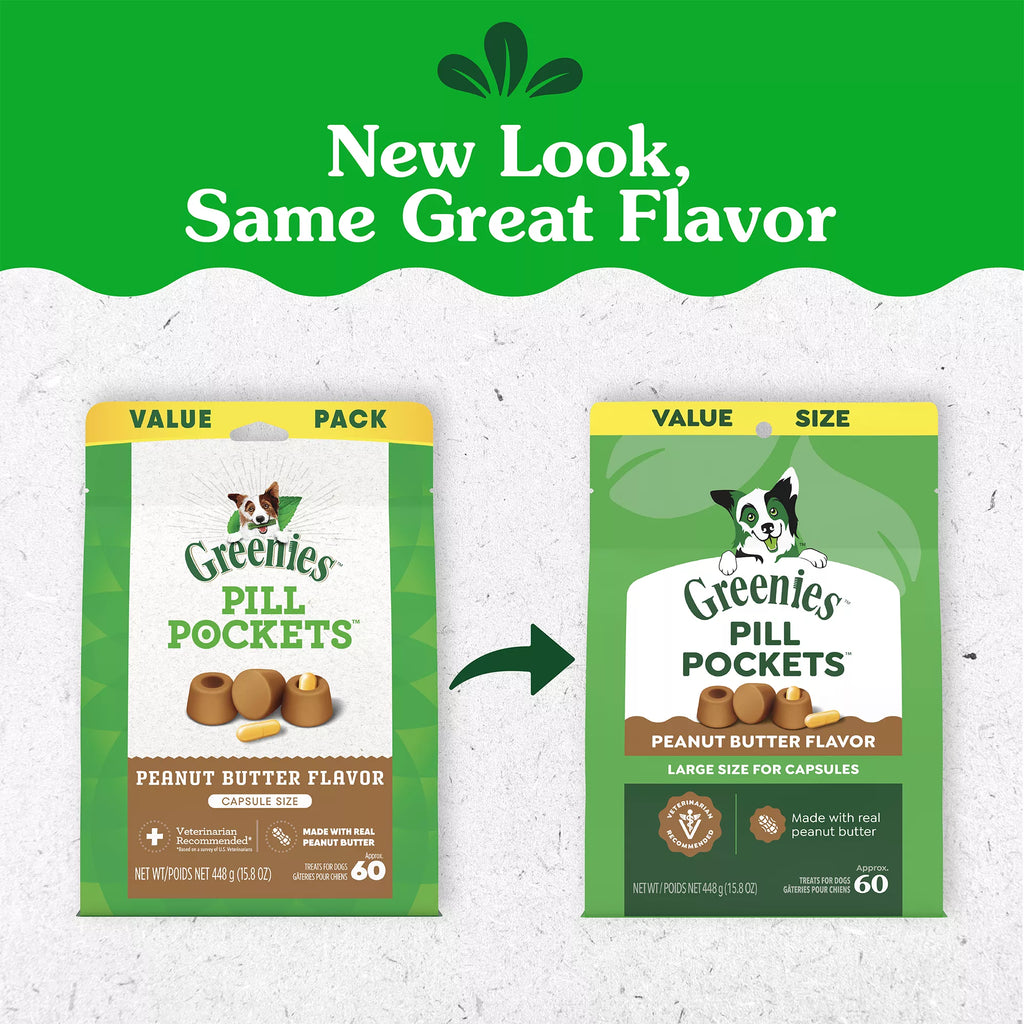 Greenies Pill Pockets Capsule Sized Peanut Butter Flavored Dog Treats - Pill Adminstration Assistant