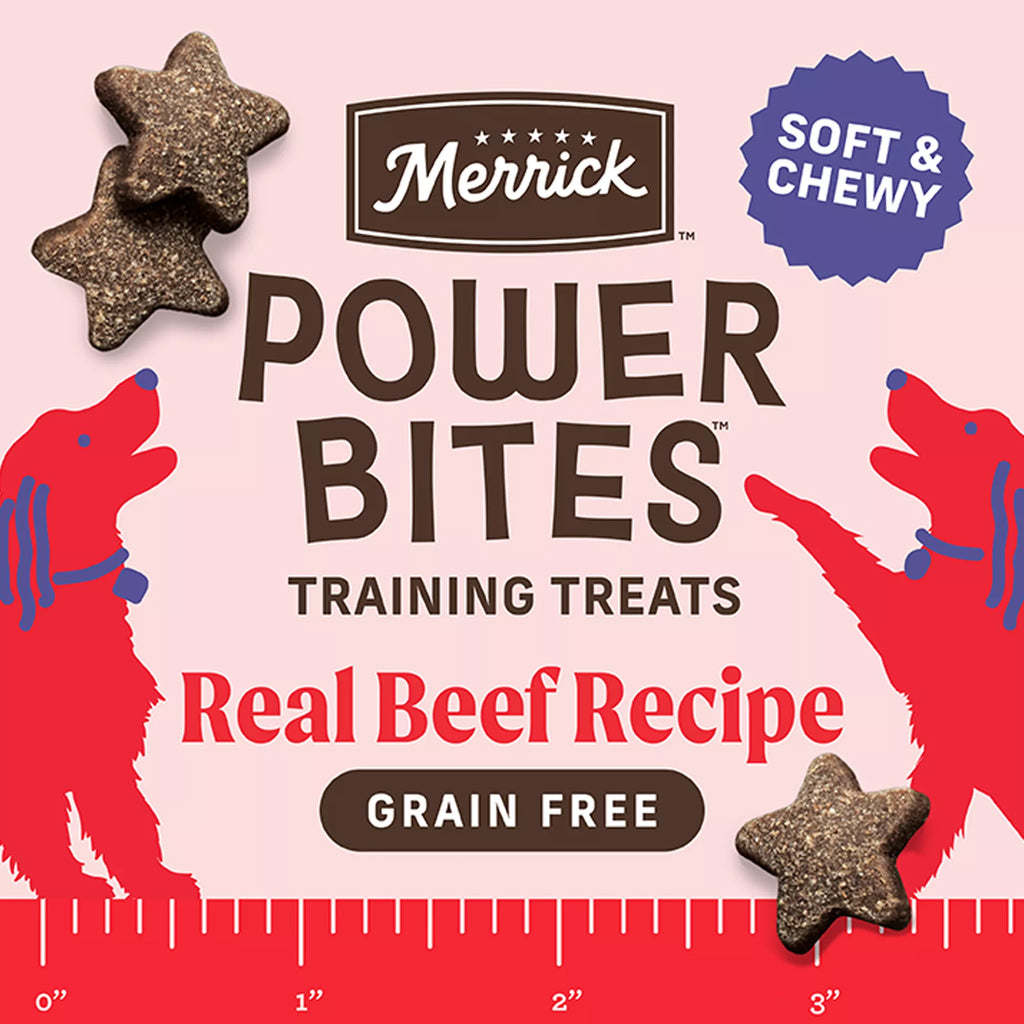 Merrick Power Bites Adult Dog Treats - Real Texas Beef, Corn Free, Gluten Free