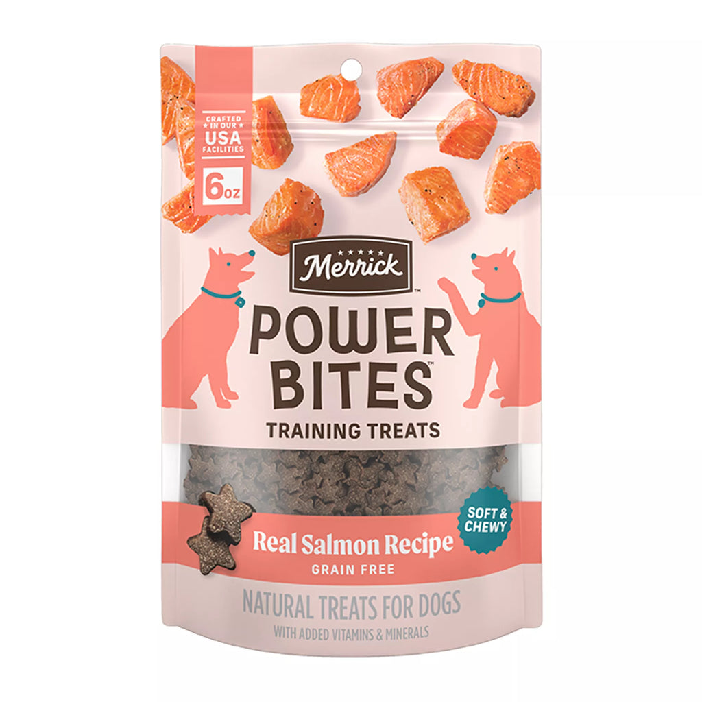 Merrick Power Bites Adult Dog Treats - Salmon, Corn Free, Gluten Free
