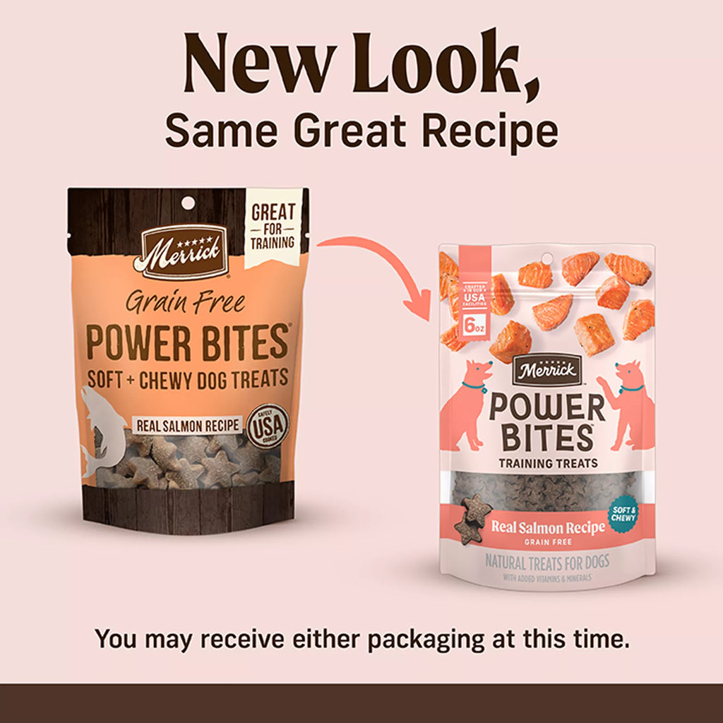Merrick Power Bites Adult Dog Treats - Salmon, Corn Free, Gluten Free