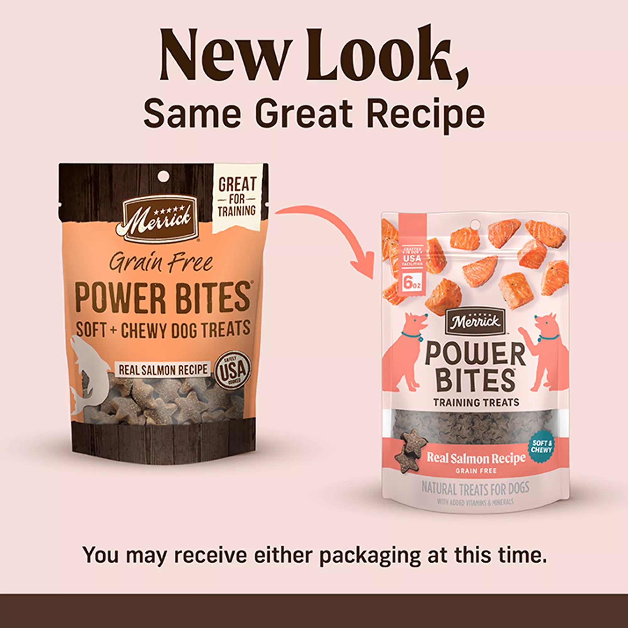 Merrick Power Bites Adult Dog Treats - Salmon, Corn Free, Gluten Free