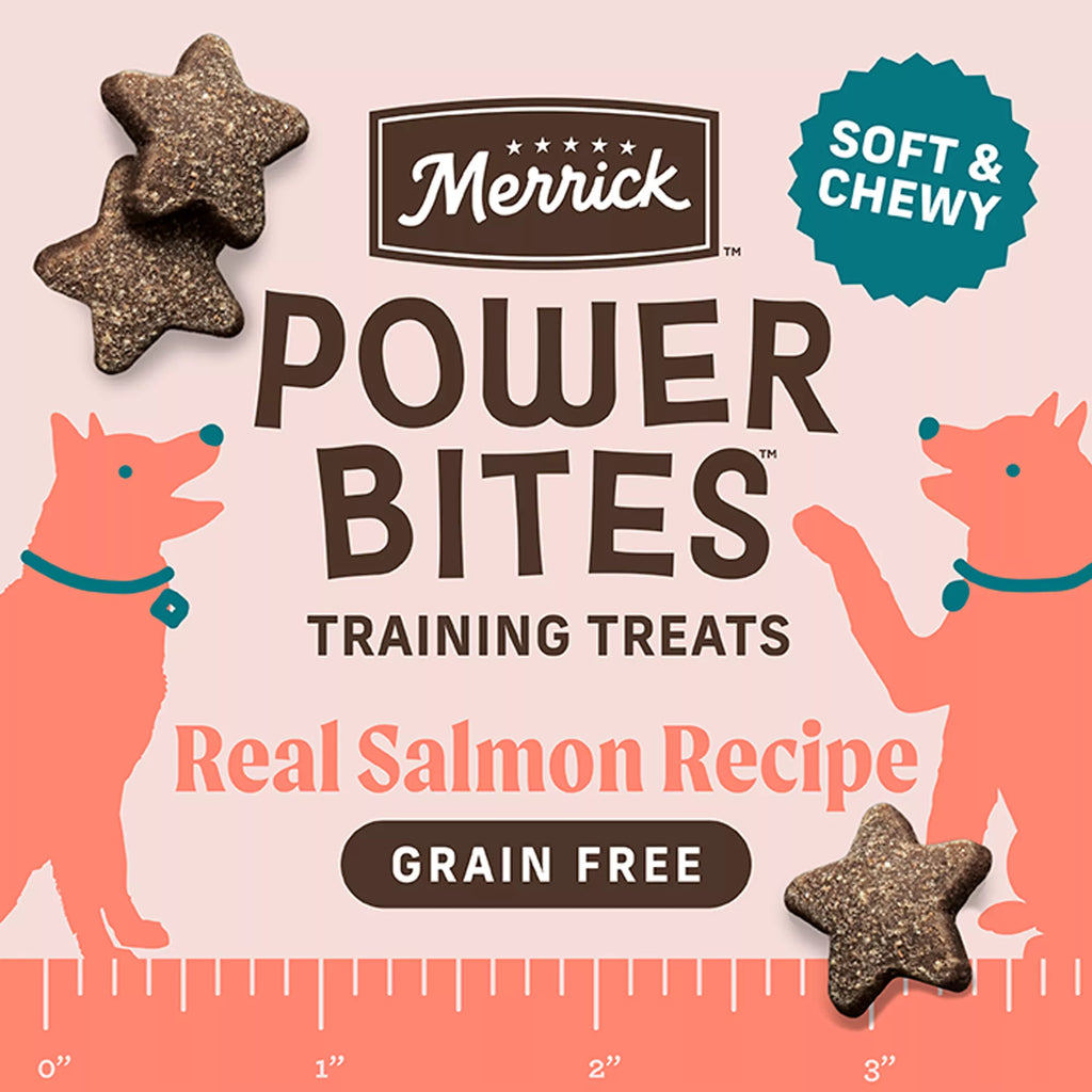 Merrick Power Bites Adult Dog Treats - Salmon, Corn Free, Gluten Free