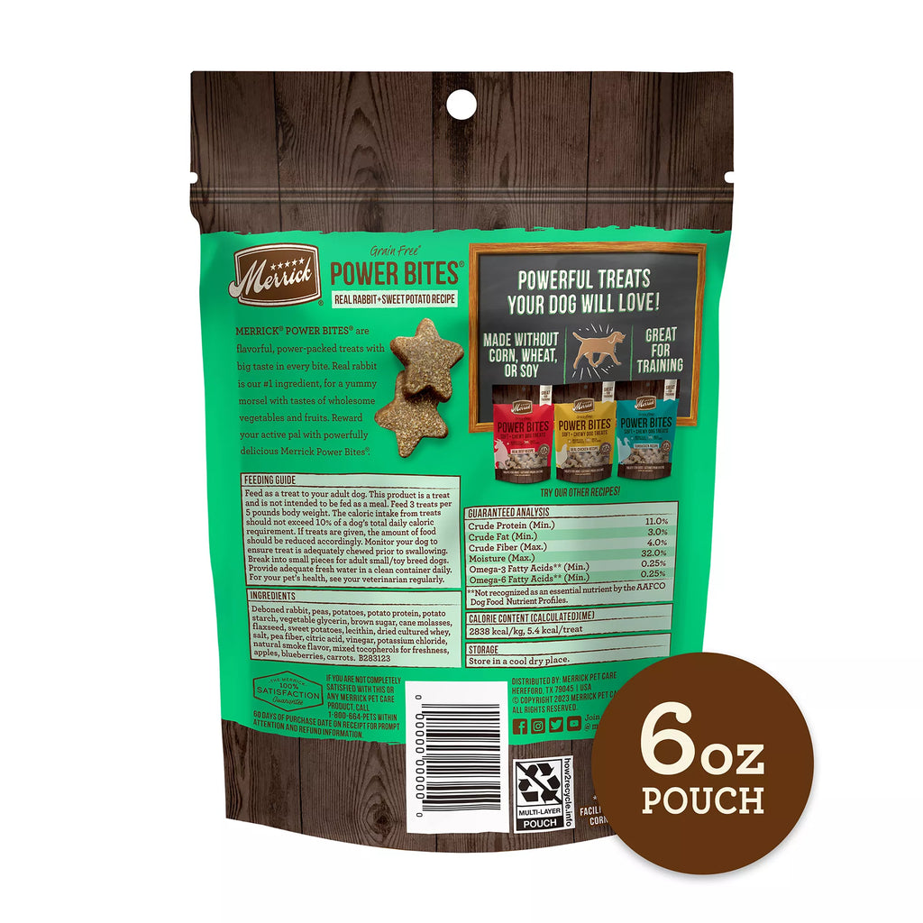 Merrick Power Bites Adult Dog Treats - Rabbit, Corn Free, Gluten Free