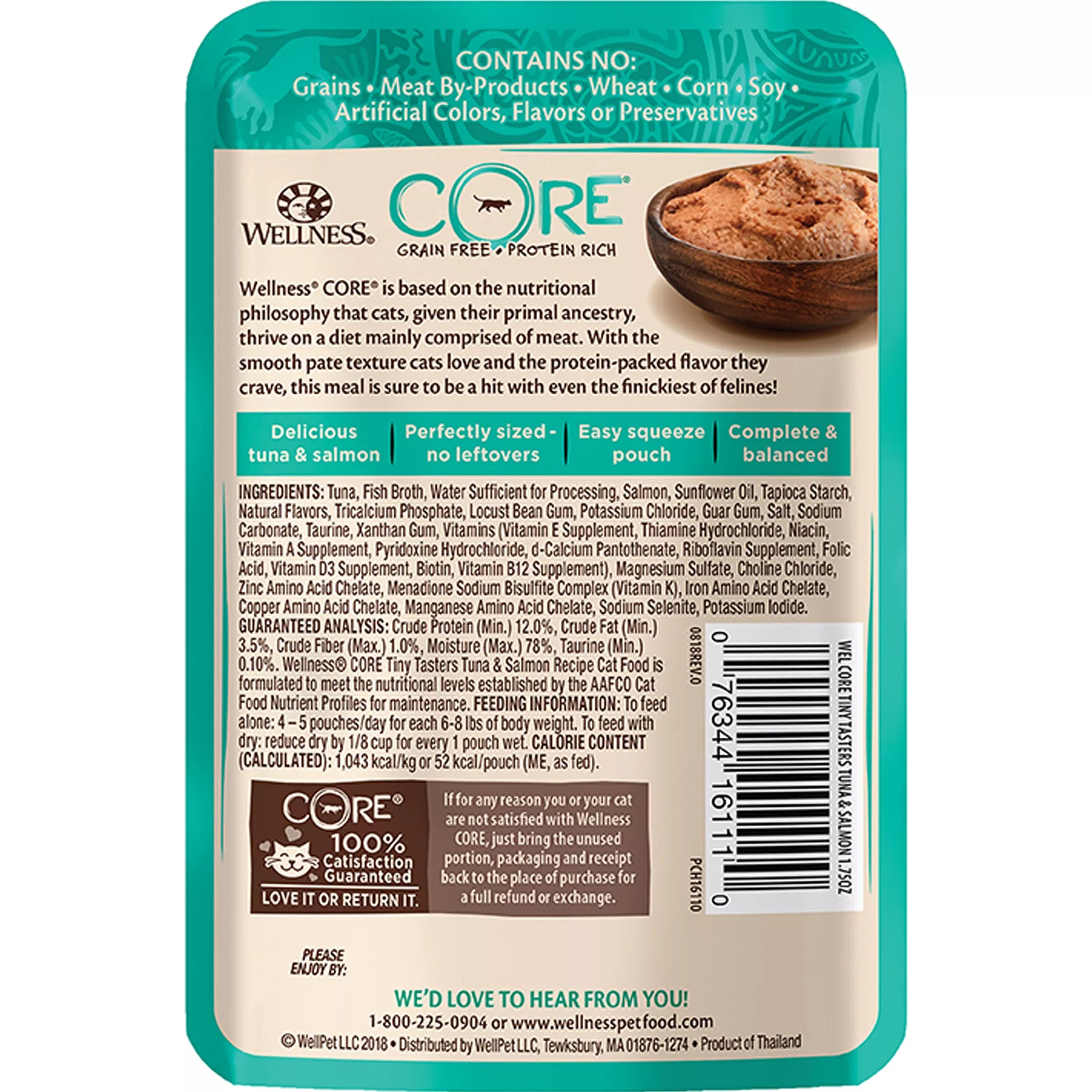 Wellness CORE Tiny Tasters Wet Cat Food - Natural Pet Food, Grain-Free Pet Food, Single Serve