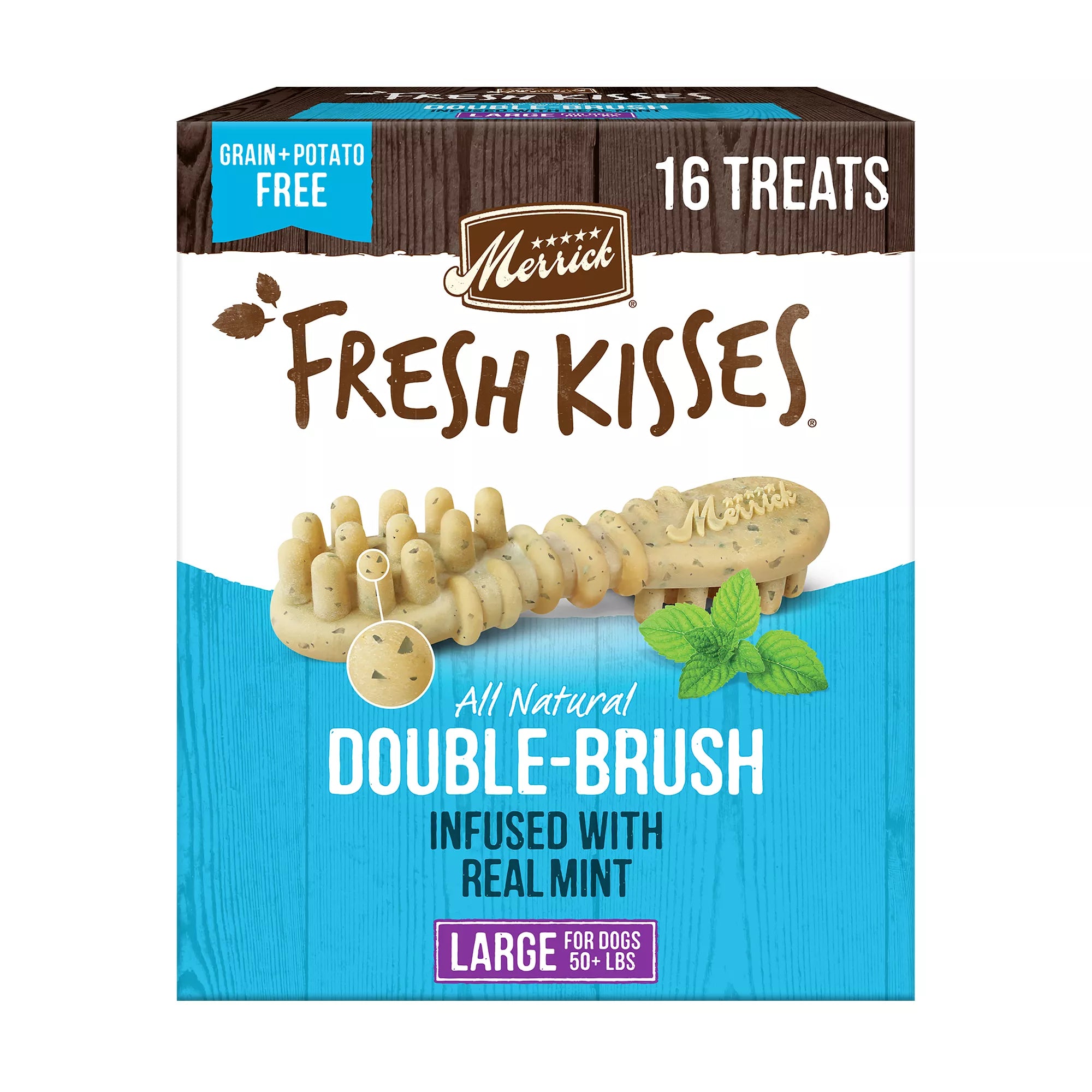 Merrick Fresh Kisses Large Breed Adult Dental Dog Treats - Mint