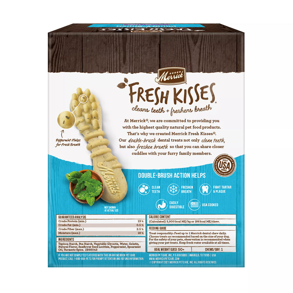 Merrick Fresh Kisses Large Breed Adult Dental Dog Treats - Mint