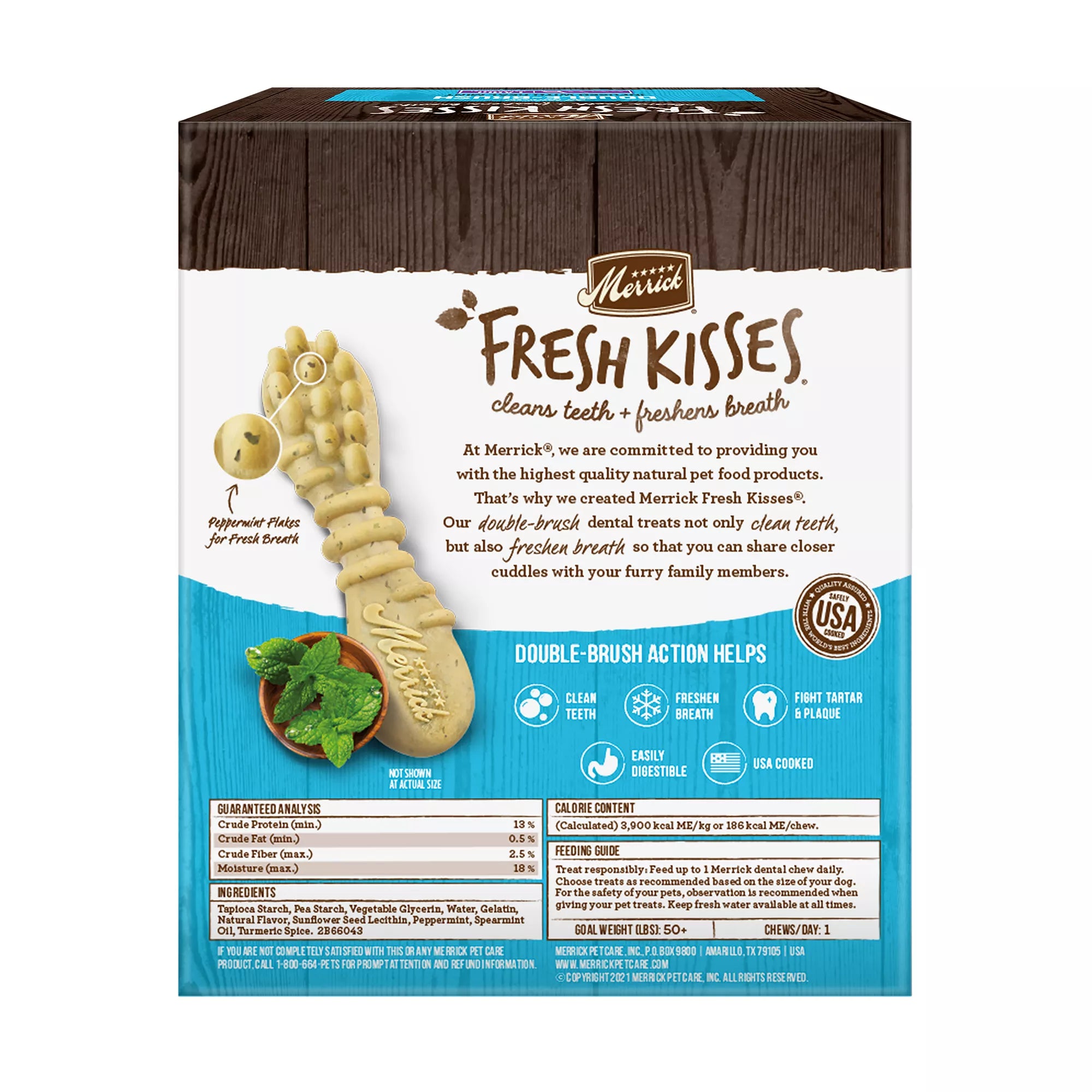 Merrick Fresh Kisses Large Breed Adult Dental Dog Treats - Mint