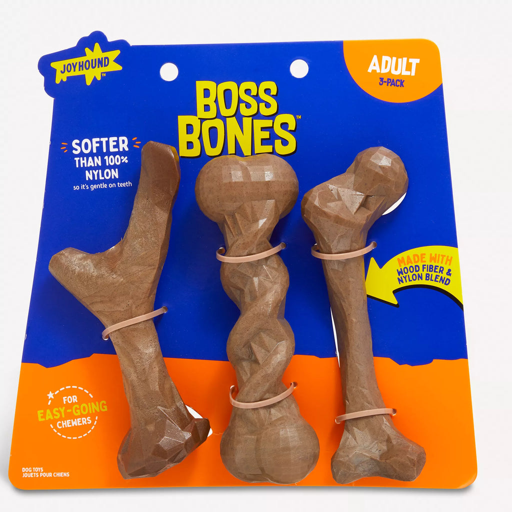 Joyhound Boss Bones Dog Chew Toys - 3 Pack