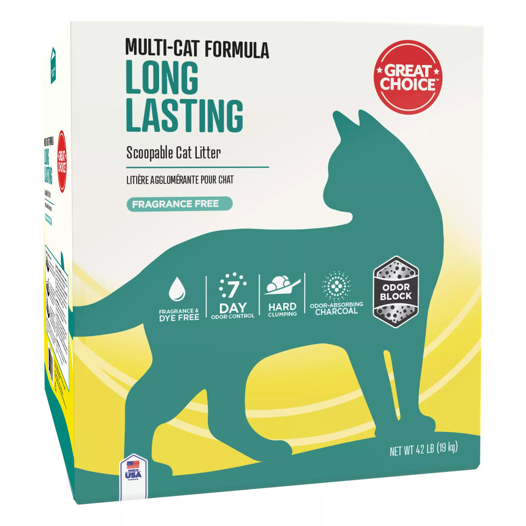 Great Choice Long Lasting Multi-Cat Clumping Cat Litter - Unscented Pet Litter