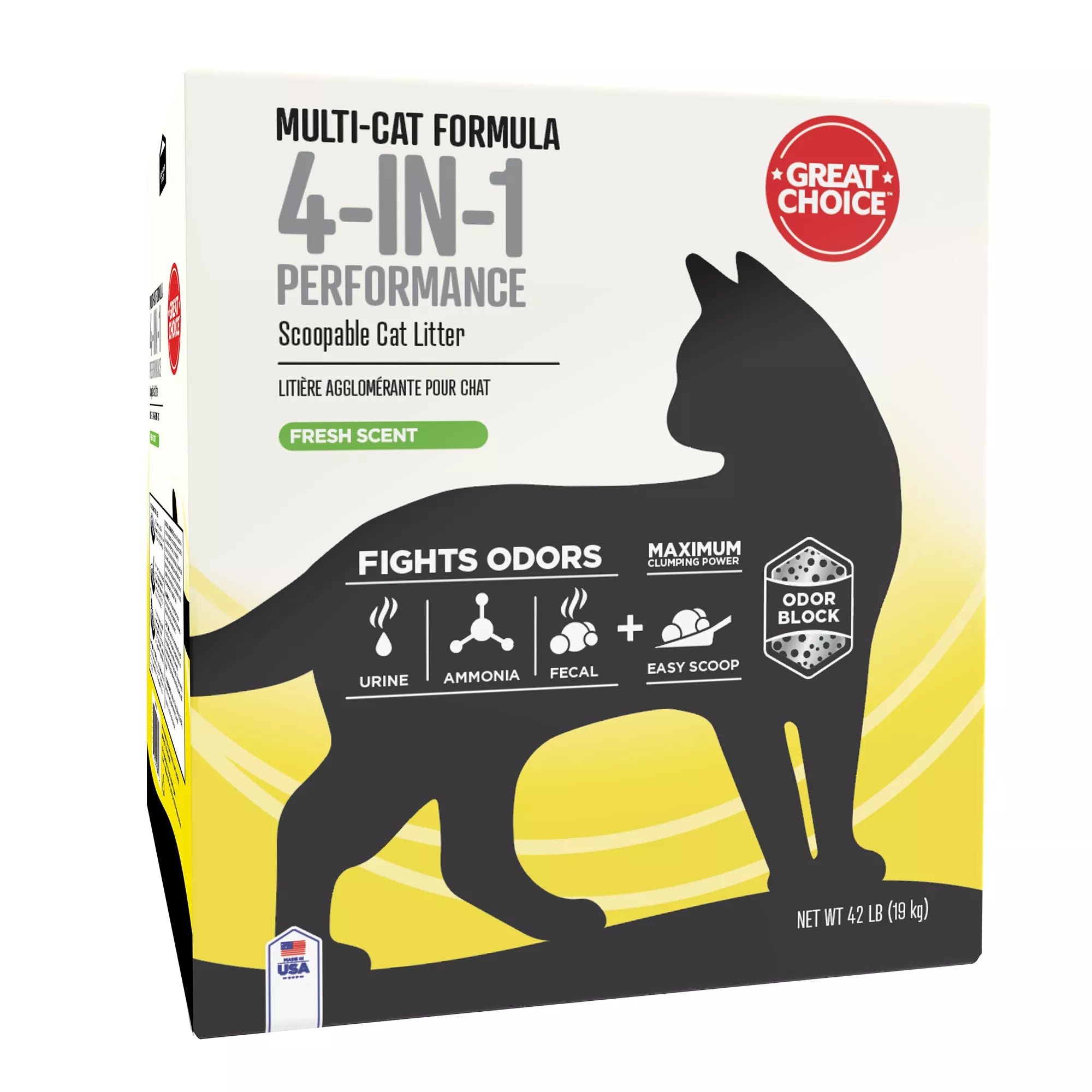 Great Choice 4-in-1 Performance Multi-Cat Clumping Cat Litter - Scented
