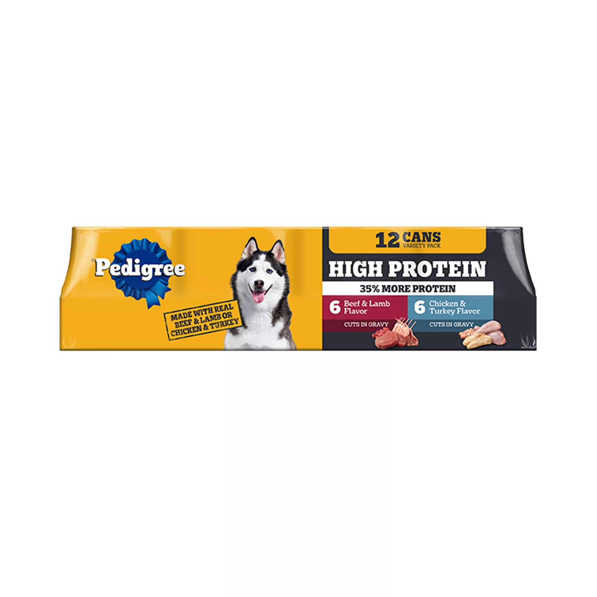 Pedigree High Protein Adult Wet Dog Food - 12 Count, Pet Food Variety Pack