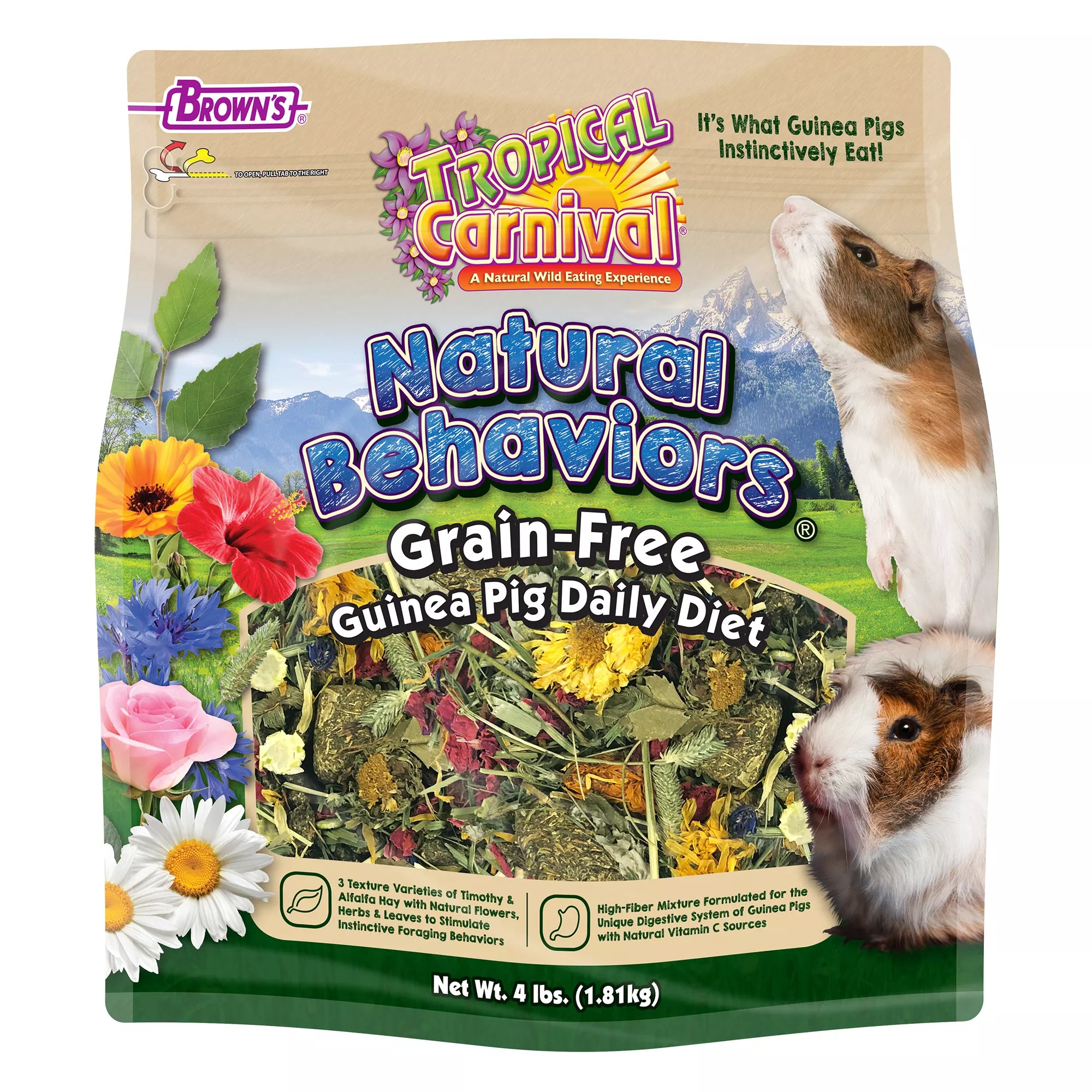 Brown's Tropical Carnival Natural Pet Food Behaviors Grain-Free Guinea Pig Diet