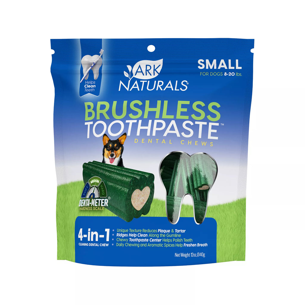 Ark Natural Pet Foods Brushless Toothpaste 4-in-1 Small Dog Dental Chews - 8-20 lbs.