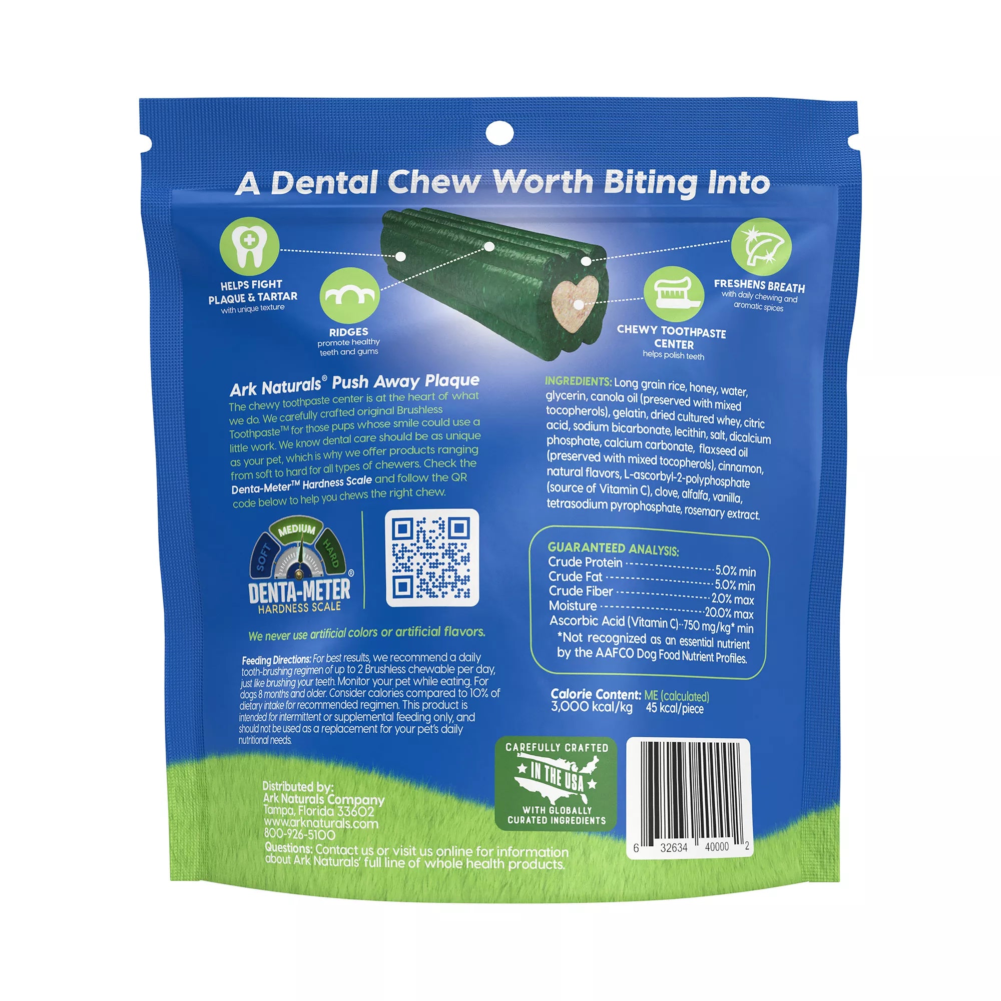 Ark Natural Pet Foods Brushless Toothpaste 4-in-1 Small Dog Dental Chews - 8-20 lbs.