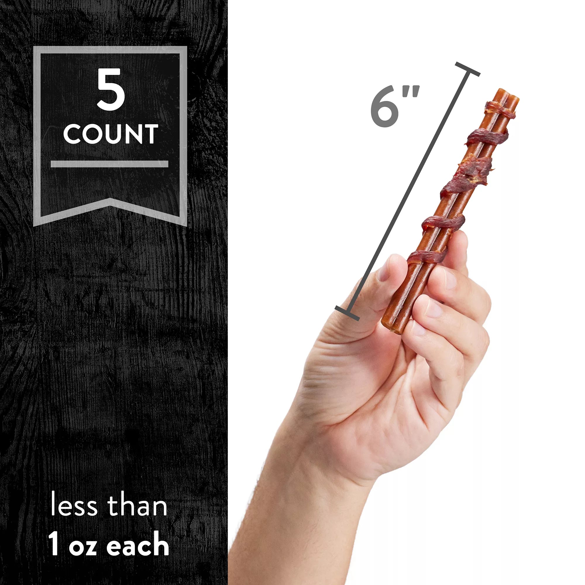 Dentley's Rawhide-Free 6" Duck Wrapped Bully Stick Dog Chew - Duck, 5 Count
