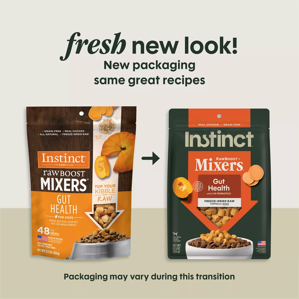 Instinct Raw Boost Mixers Gut Health All Life Stages Dog Food Topper - Grain-Free Pet Food, Freeze-Dried