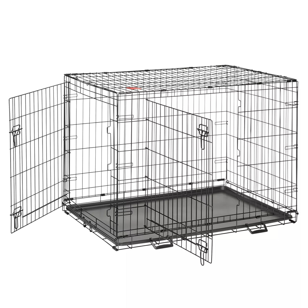 Top Paw Double Door Folding Wire Dog Crate with Divider Panel