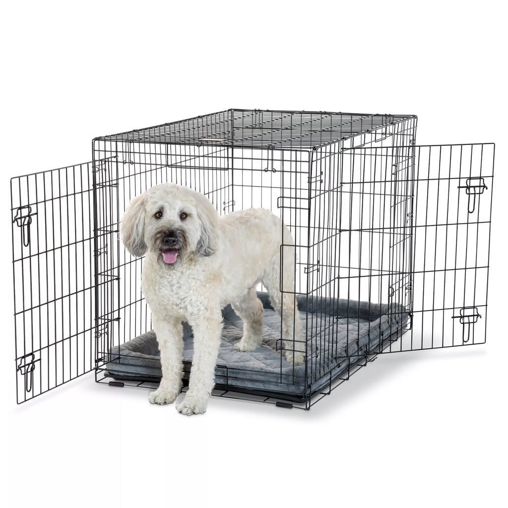 Top Paw Double Door Folding Wire Dog Crate with Divider Panel
