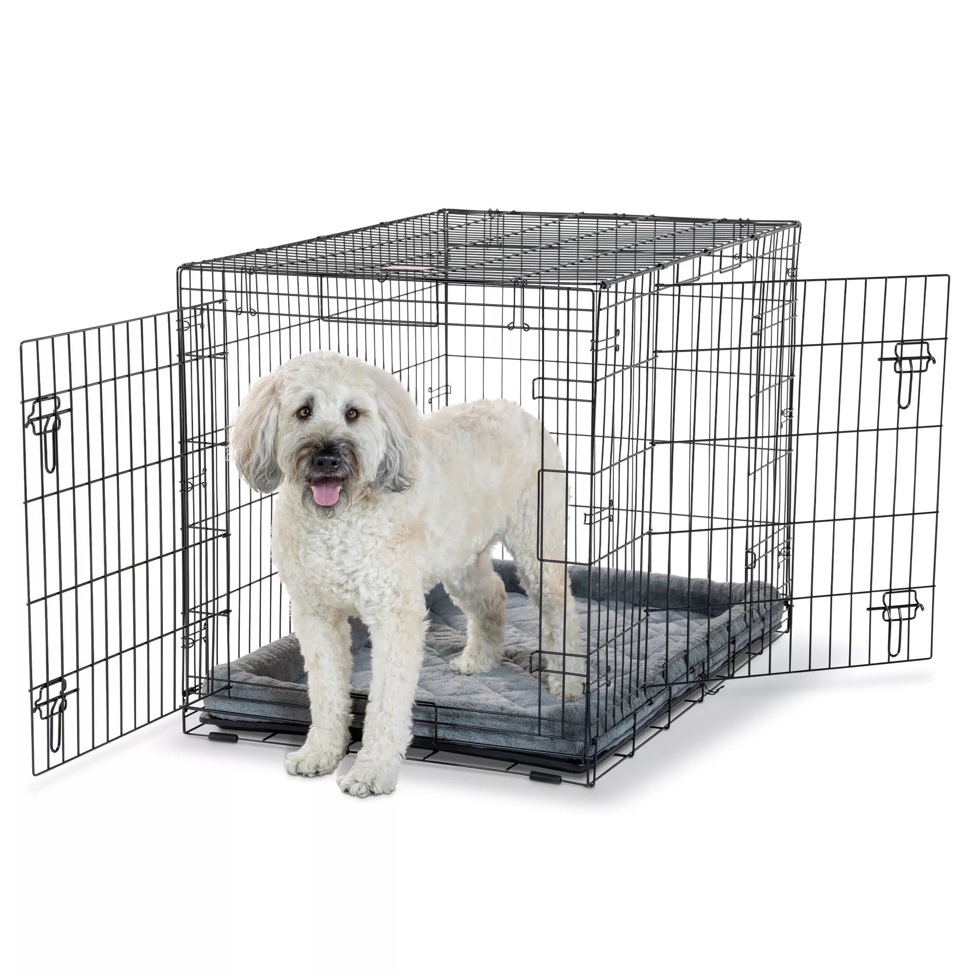 Top Paw Double Door Folding Wire Dog Crate with Divider Panel