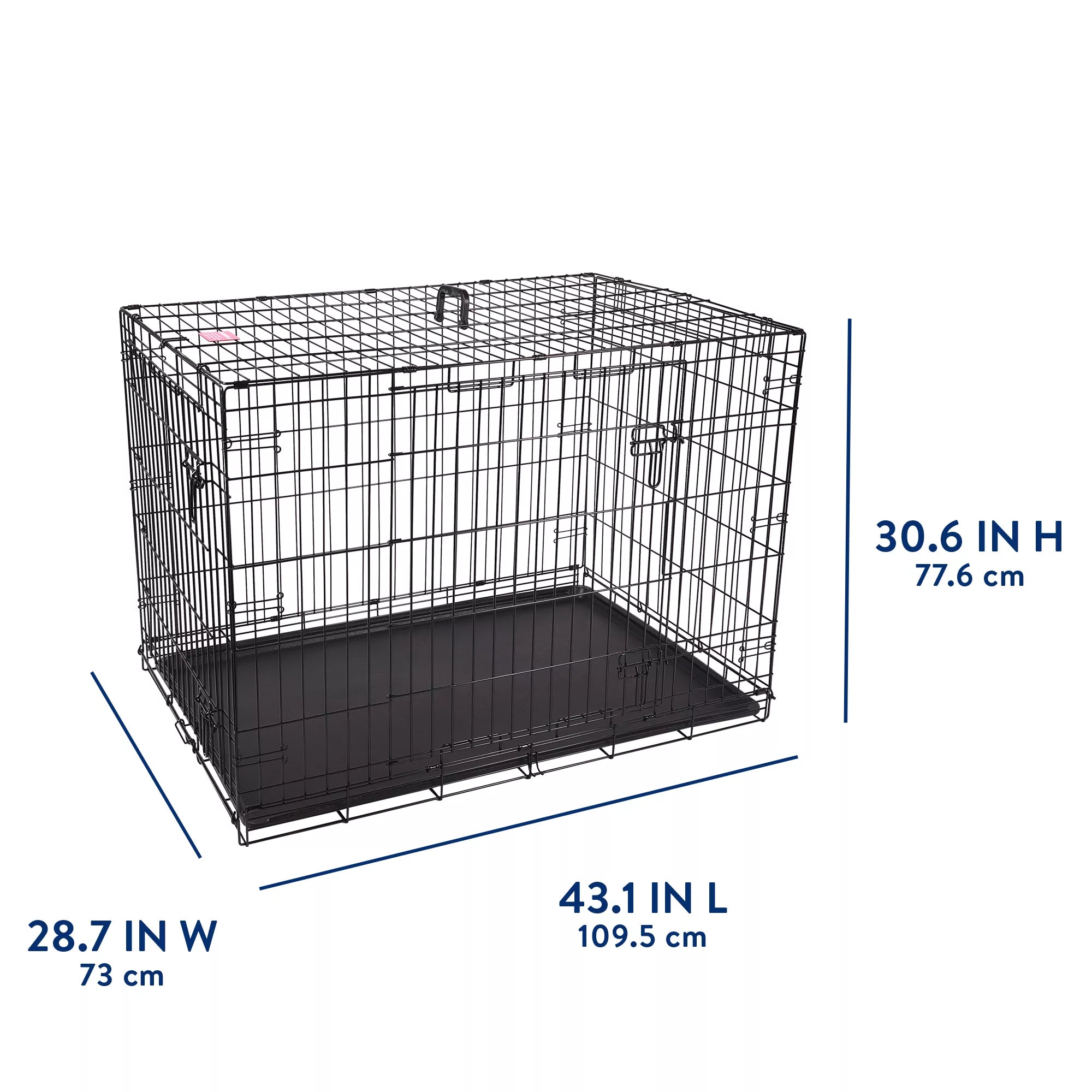 Top Paw Double Door Folding Wire Dog Crate with Divider Panel