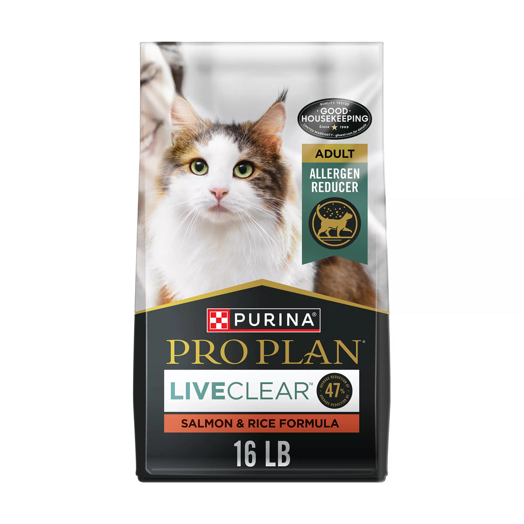Purina Pro Plan LiveClear Adult Dry Cat Food - Prebiotics & Probiotics, Salmon & Rice