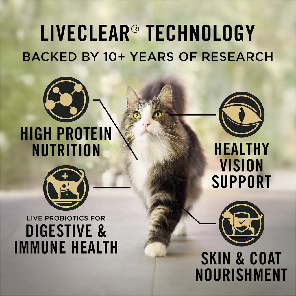 Purina Pro Plan LiveClear Adult Dry Cat Food - Prebiotics & Probiotics, Salmon & Rice
