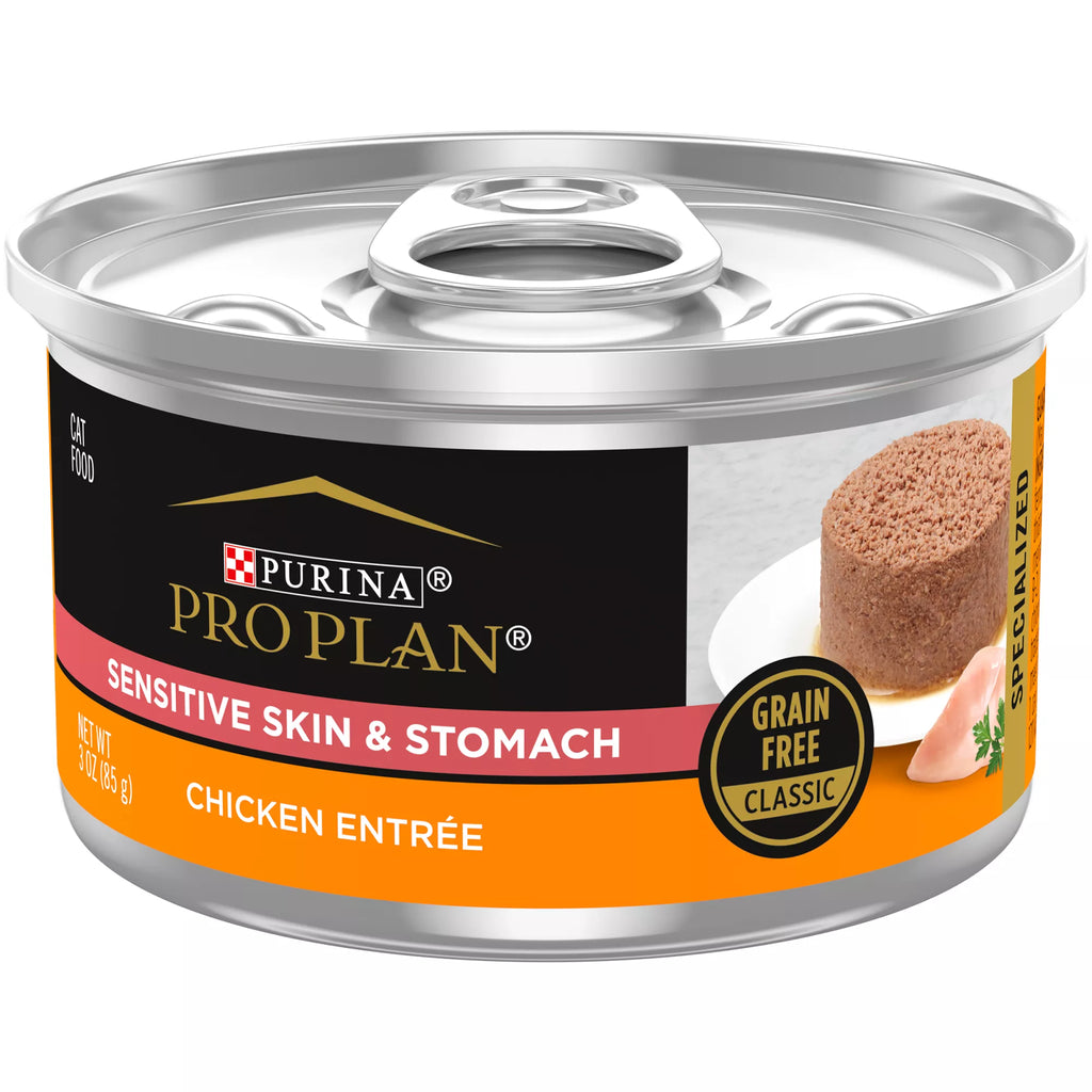 Purina Pro Plan Sensitive Skin & Stomach Wet Cat Food - Adult - Corn Free, No Artificial Colors, 3 Oz