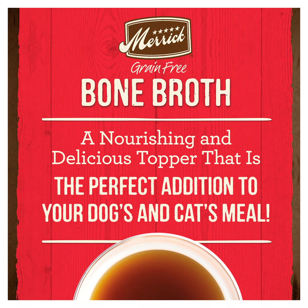 Merrick Grain-Free Pet Food Bone Broth Adult Wet Dog Food Topper - 7 Oz., BPA Free, Corn Free