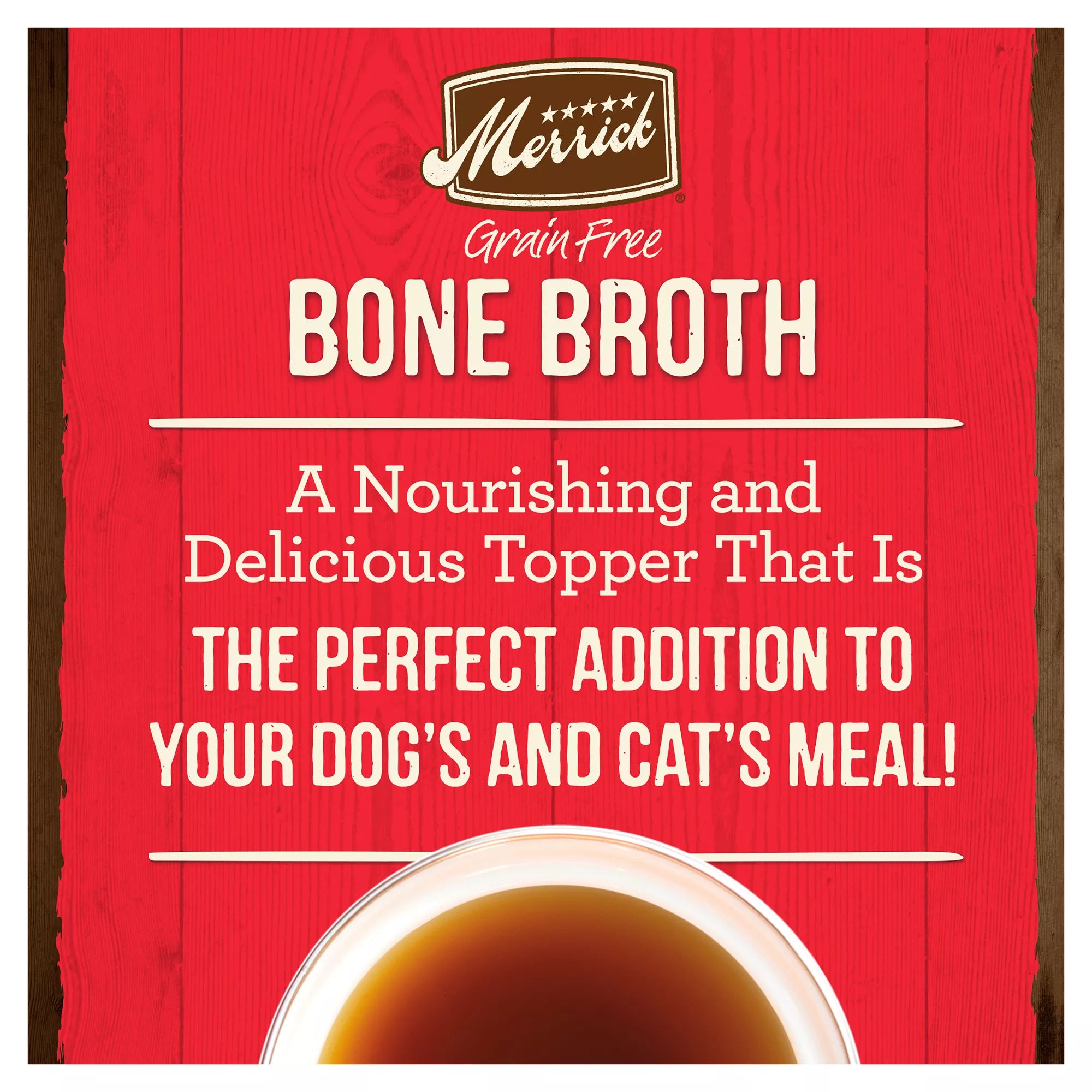 Merrick Grain-Free Pet Food Bone Broth Adult Wet Dog Food Topper - 7 Oz., BPA Free, Corn Free