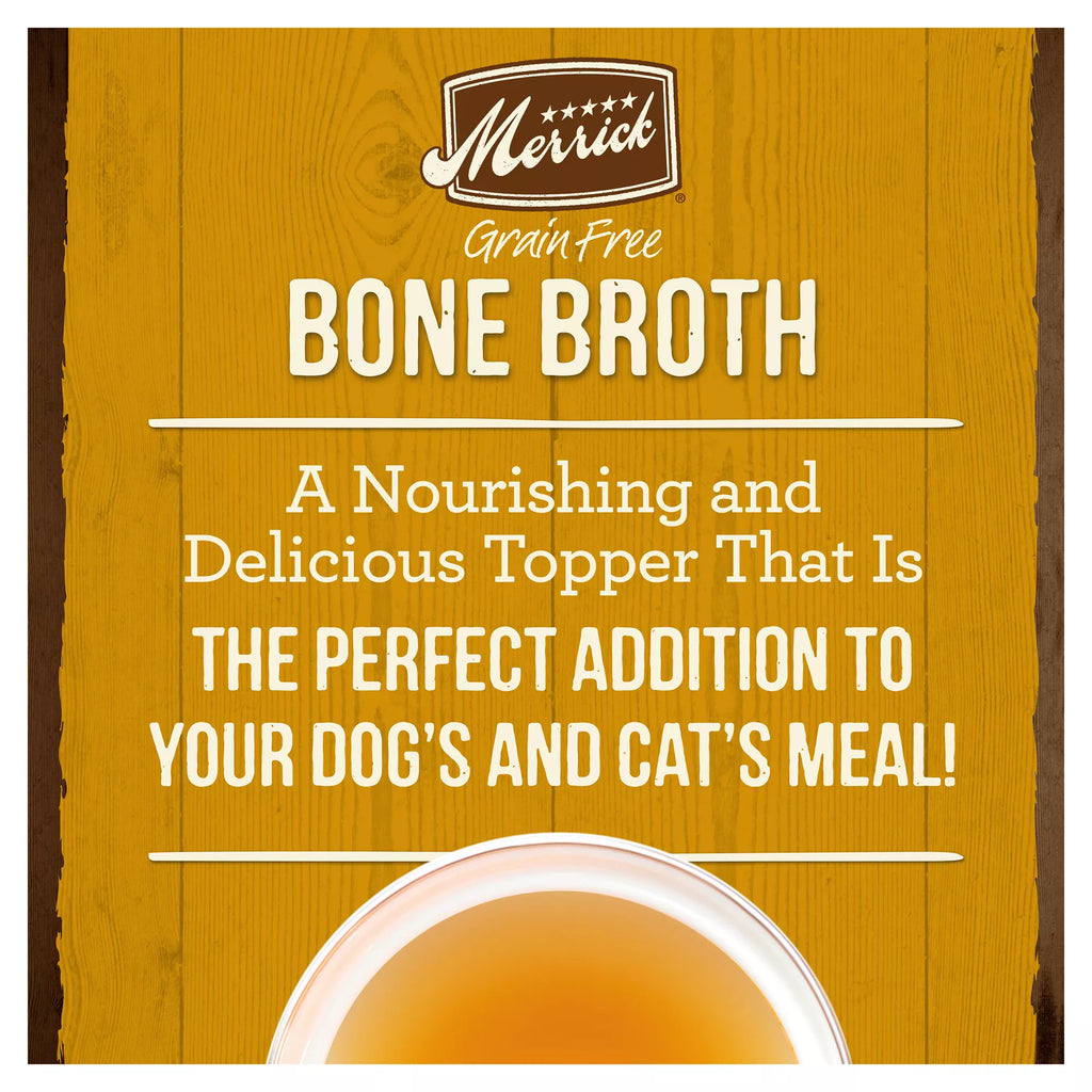 Merrick Grain-Free Pet Food Bone Broth Adult Wet Dog Food Topper - 7 Oz., BPA Free, Corn Free