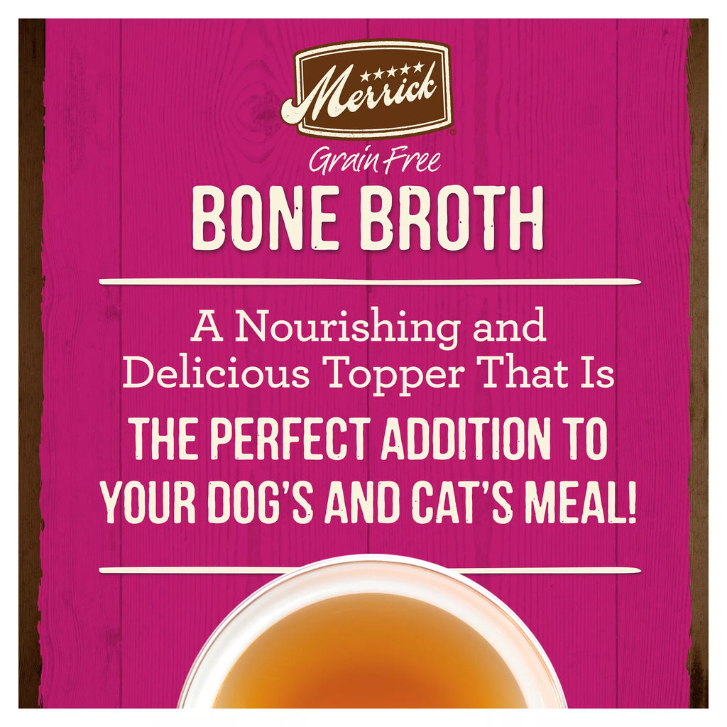 Merrick Grain-Free Pet Food Bone Broth Adult Wet Dog Food Topper - 16 Oz., BPA Free, Corn Free
