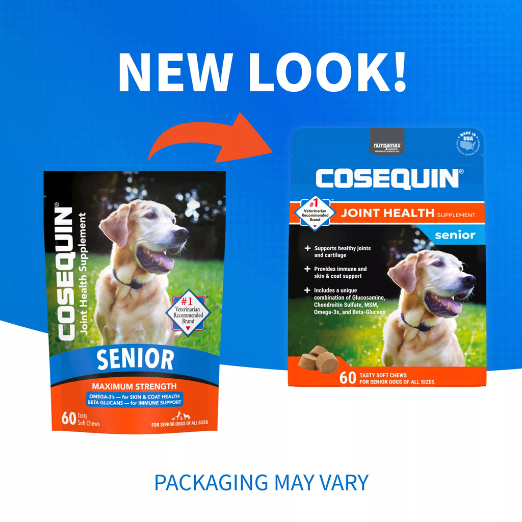 Nutramax Cosequin Joint Health Supplement for Senior Dogs - Maximum Strength Soft Chews - 60 Count