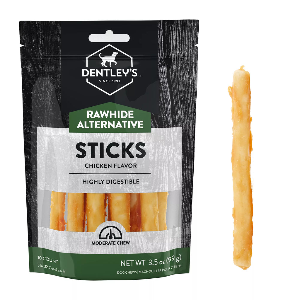 Dentley's Rawhide-Free 5" Retriever Sticks Dog Chew - Chicken, 10 Count