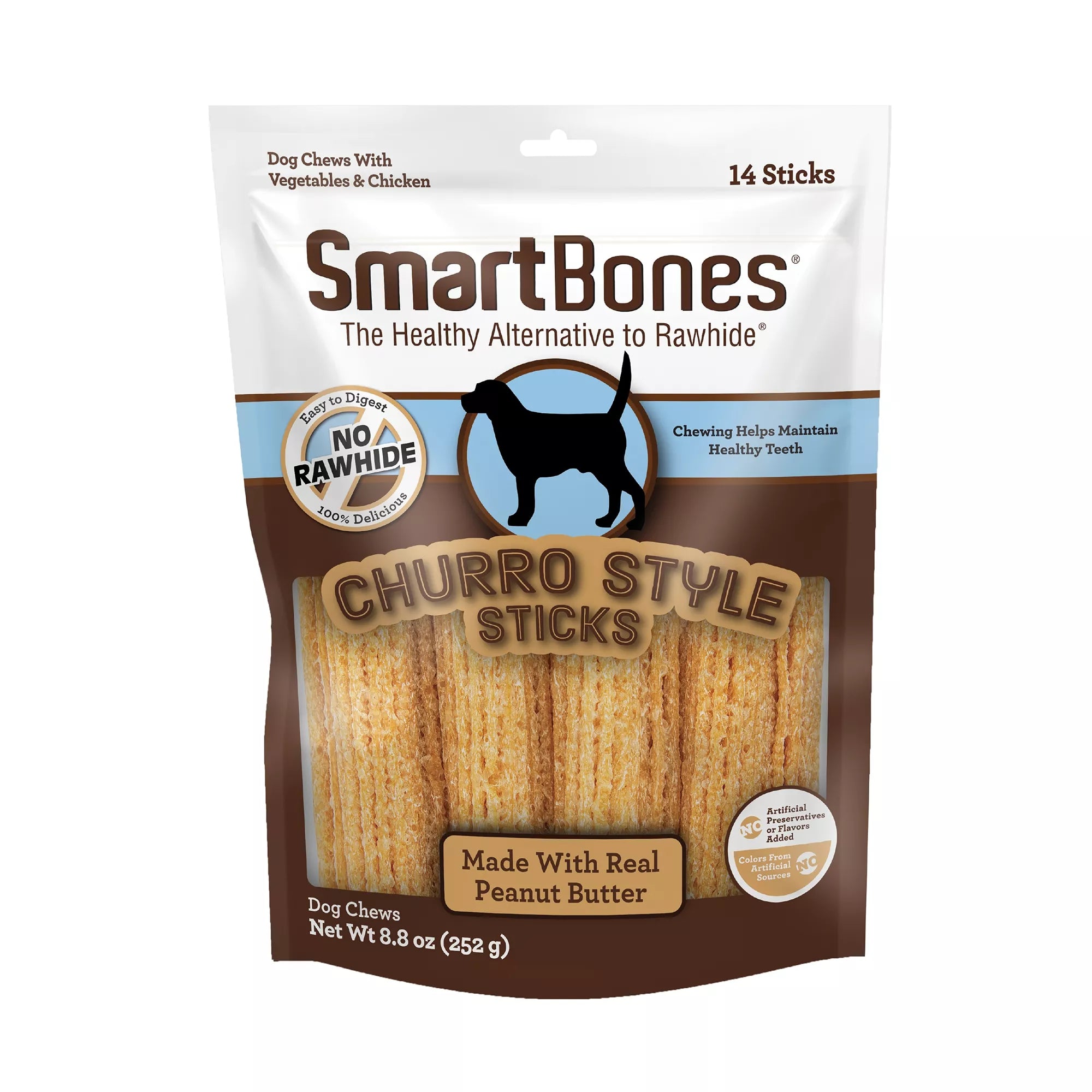 SmartBones Churro Style Sticks Dog Treat - Peanut Butter