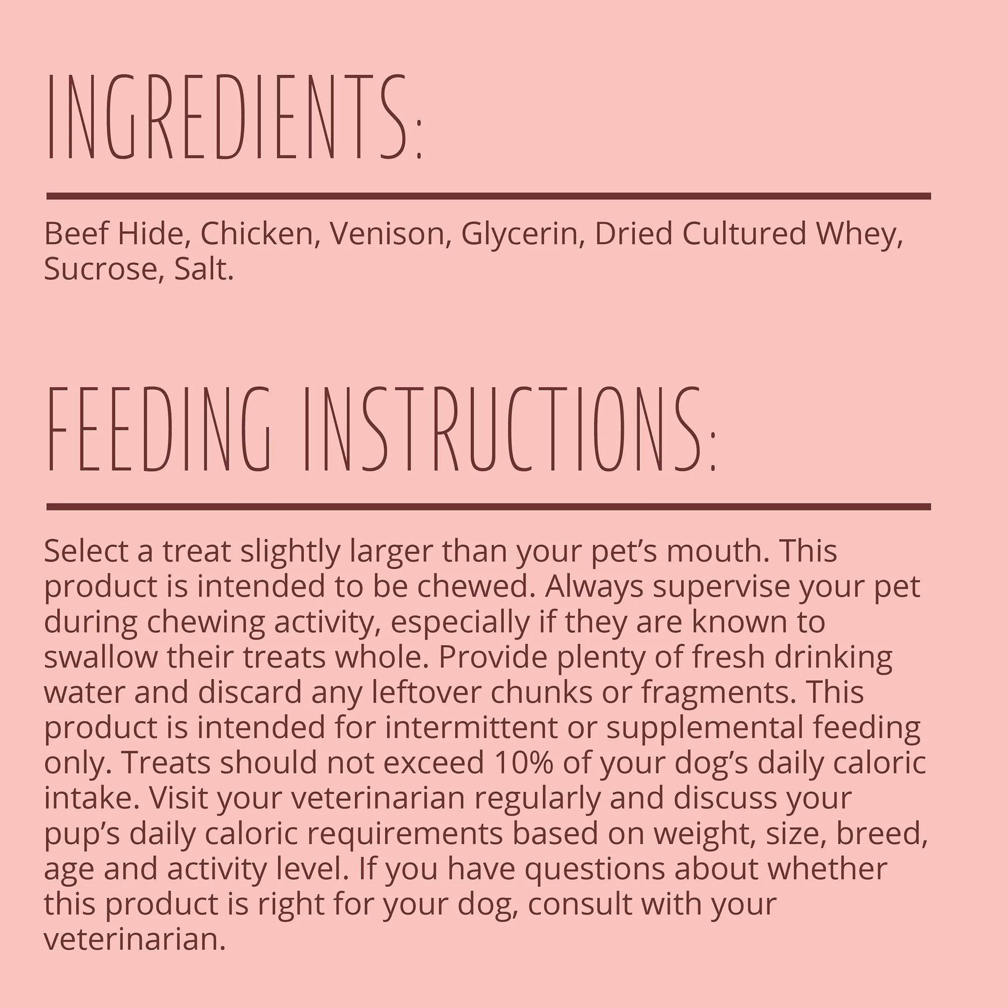 Better Belly Proteins Rawhide Small Dog Treats - Real Venison