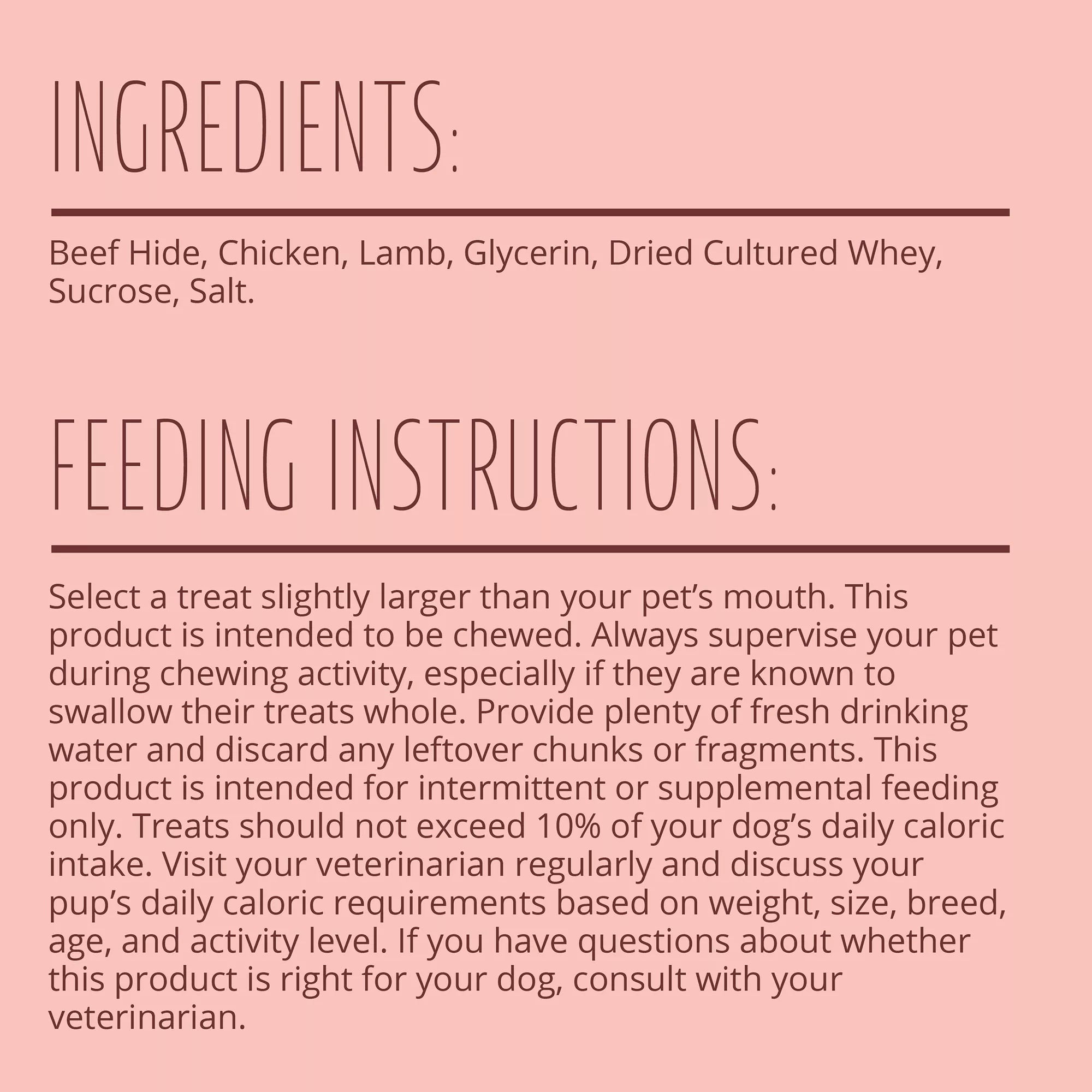 Better Belly Proteins Rawhide Large Dog Treats - Real Lamb