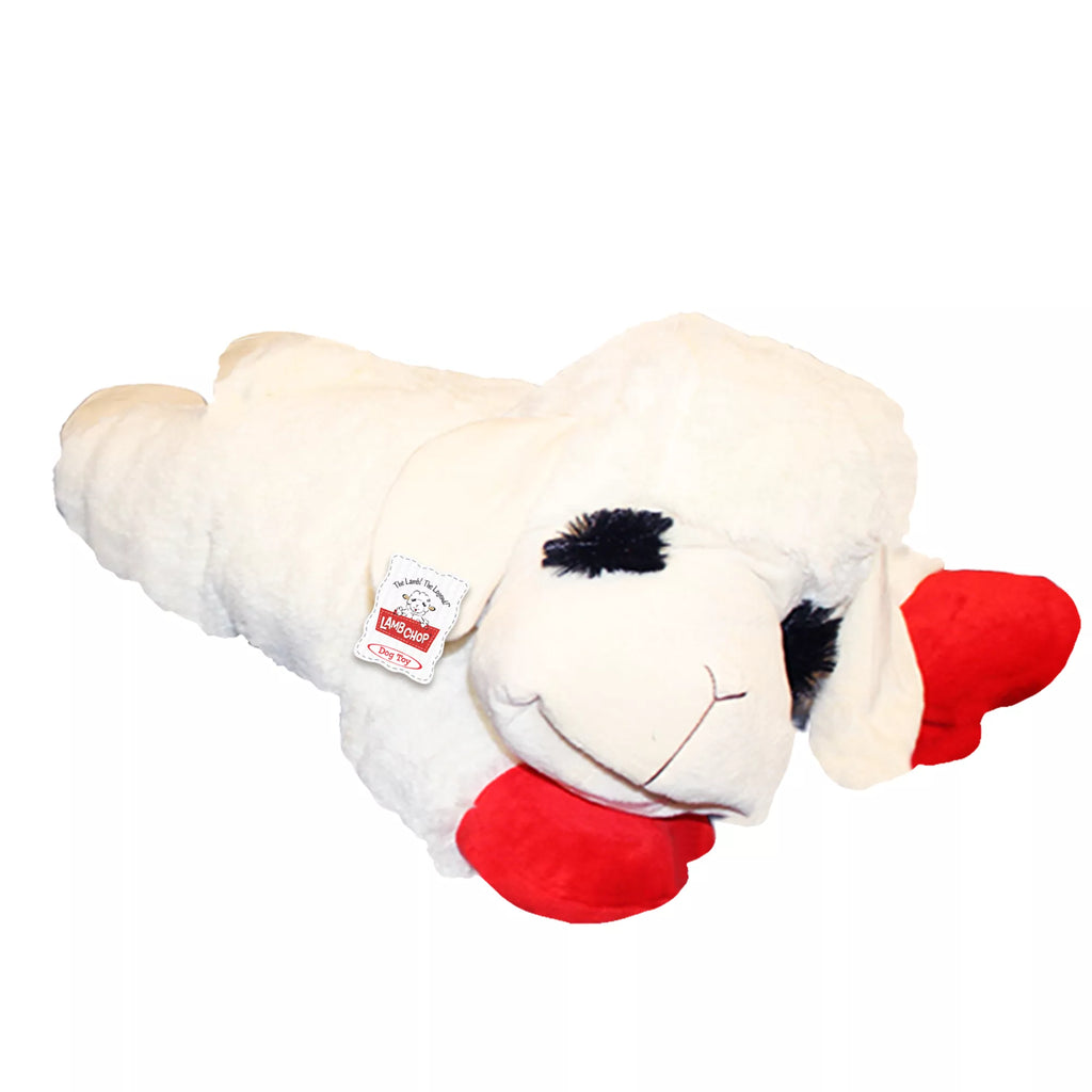 Multipet Lamb Chop Dog Toy Plush for Interactive Play with Squeaker