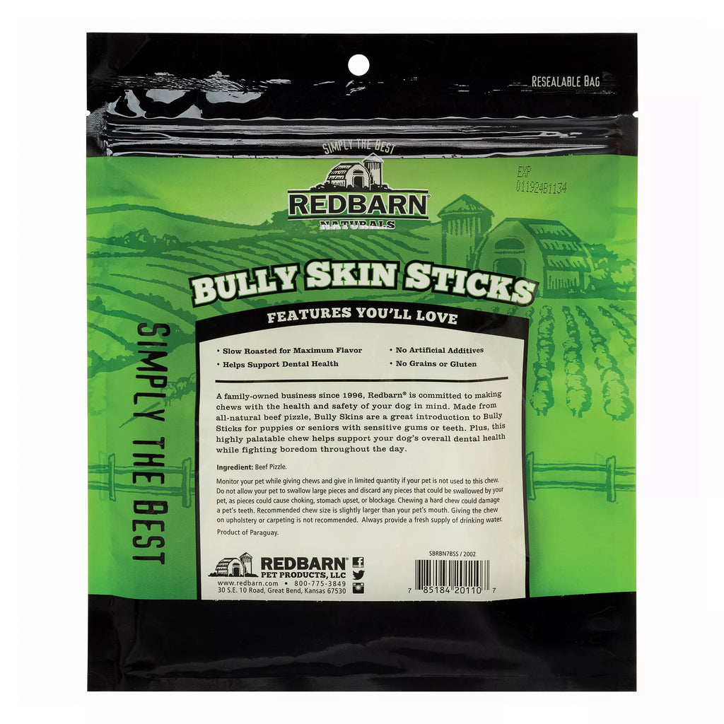 Redbarn 7" Bully Skin Sticks Dog Treat