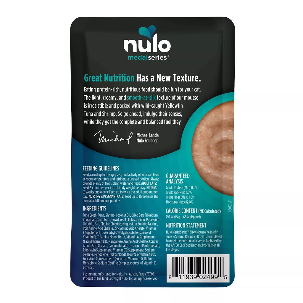 Nulo MedalSeries  All Life Stages Wet Cat Food - High-Protein Pet Food, Silky Mousse, 2.8 Oz.