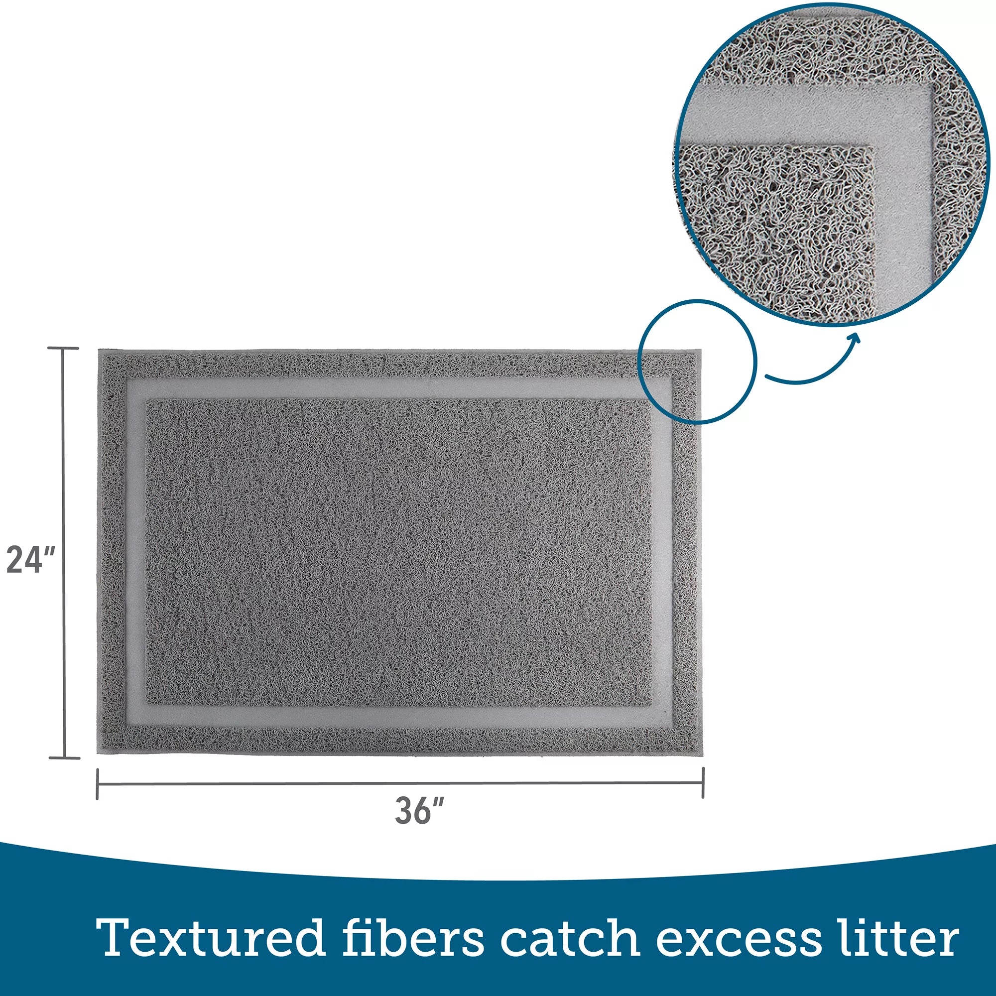 ExquisiCat Scatter Control Cat Litter Mat - Gray