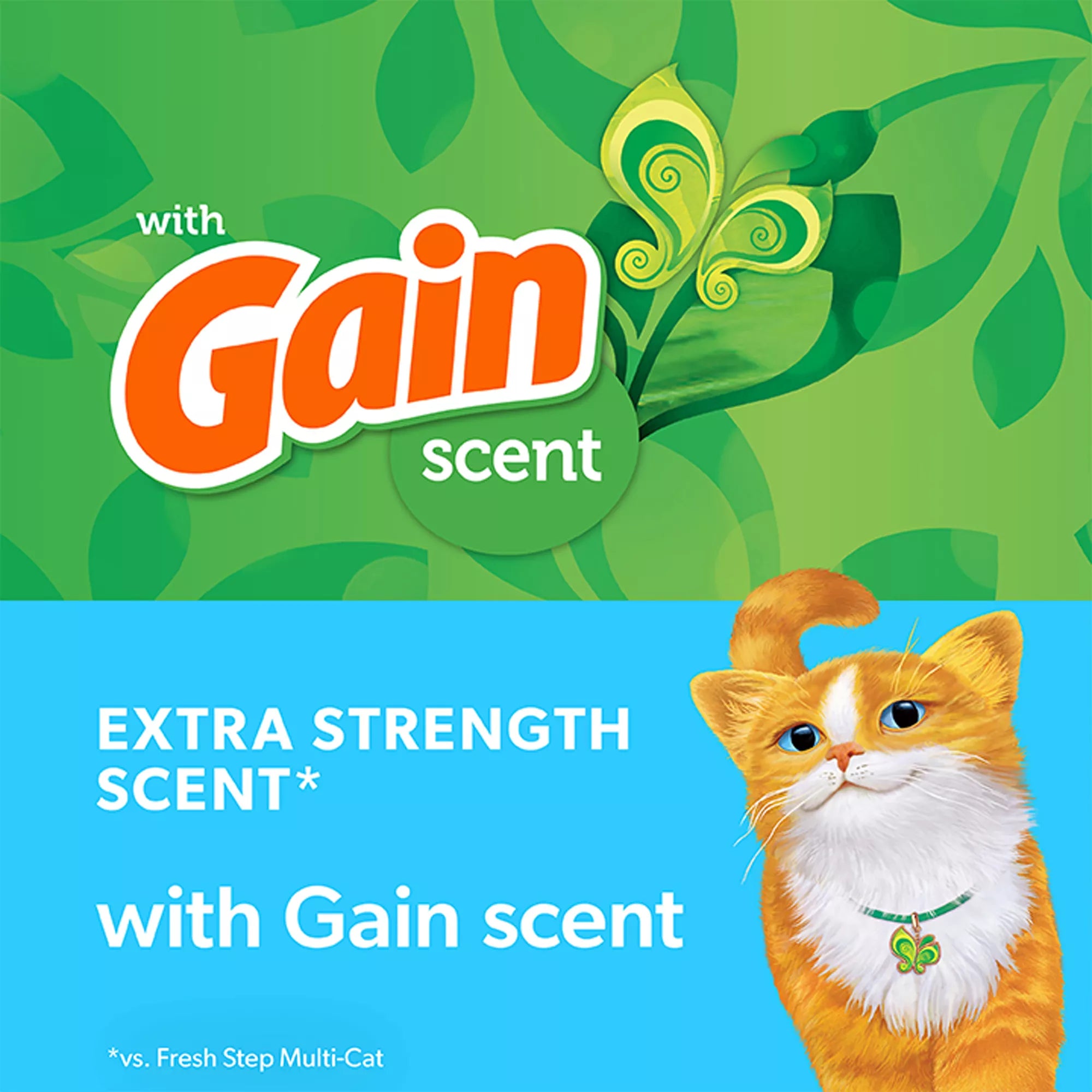 Fresh Step with Febreze Clumping Clay Cat Litter - Gain Original Scent, Low Dust Litter