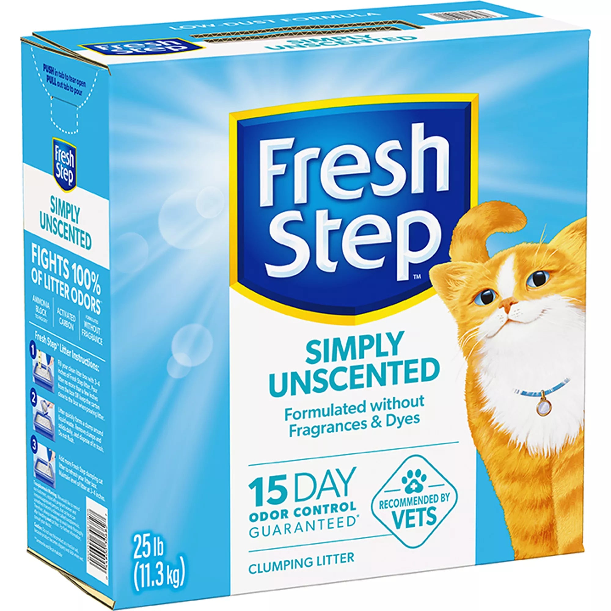 Fresh Step Simply Unscented Pet Litter Clumping Clay Cat Litter - Unscented Pet Litter, Low Dust Litter