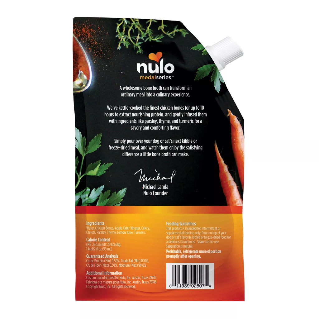 Nulo MedalSeries Bone Broth All Life Stage Wet Dog & Cat Food Topper - 20 Oz.