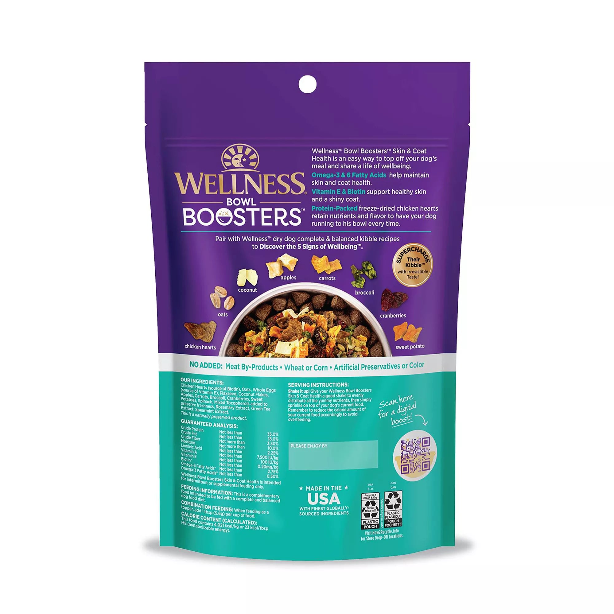 Wellness CORE Bowl Boosters All Life Stage Dog Food Topper - Skin & Coat Health, Chicken